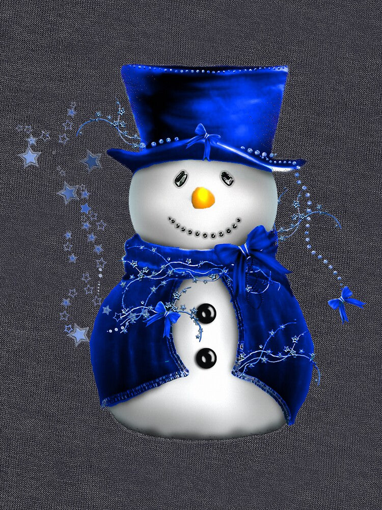 Christmas Snowman in Blue Velvet by GraphicAllusion
