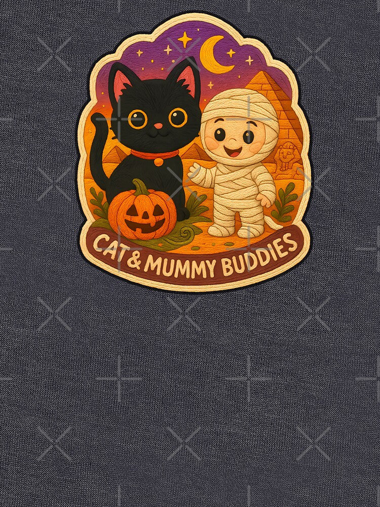 Cute Halloween Cat and Mummy Embroidery Patch Sticker by Nuist25