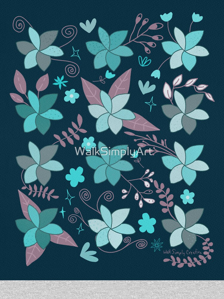 Folksy Wildflowers Blue by WalkSimplyArt