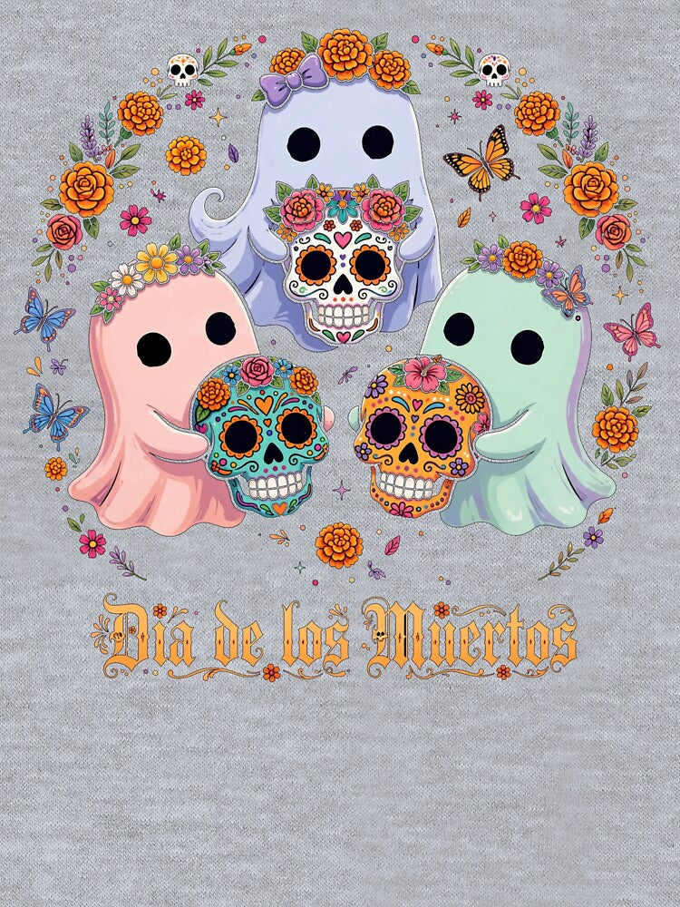 Dia de los muertos Cute Boo and skull paint day of the dead mexican by Yellowriversss