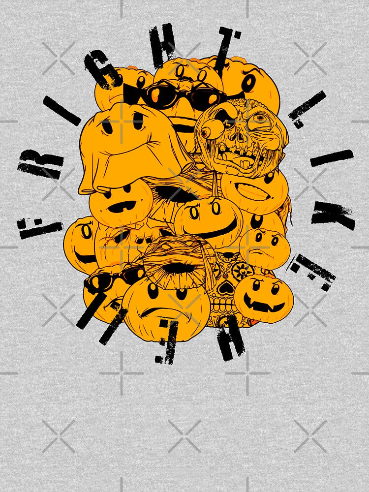 Yellow pumpkins black text, Fright like Hell by Martzart