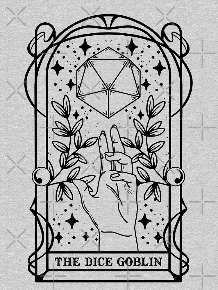 The Dice Goblin Tarot Card - For Light Colour T-Shirts by CritHappensDice