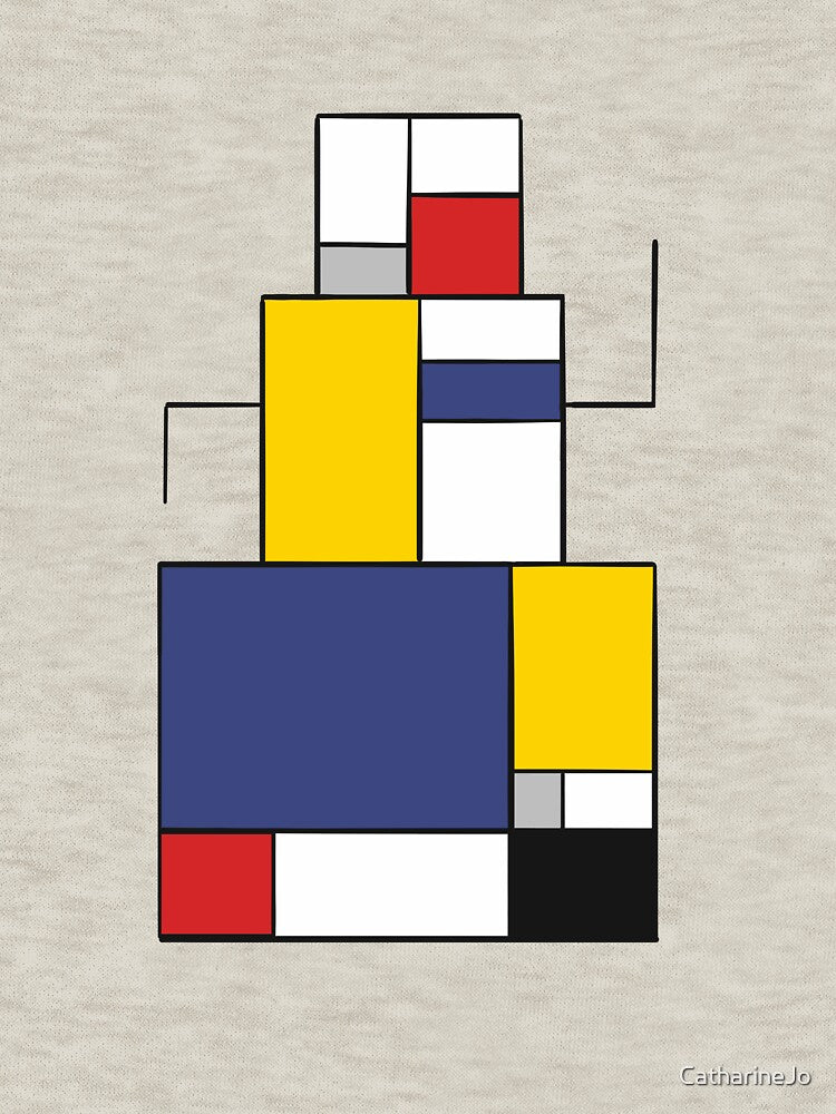 Color Block Style Snowman by Katie Morris Art