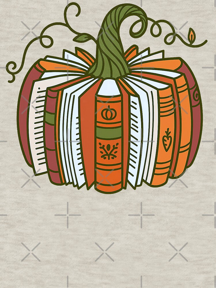 Fall Book Pumpkin Halloween Librarian Teacher Spooky Bookish by FreshVibe Prints