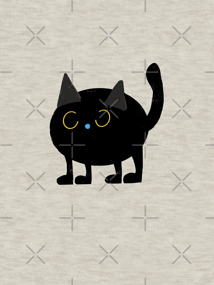 Halloween Cute Kawaii Black Cat Beige by susycosta