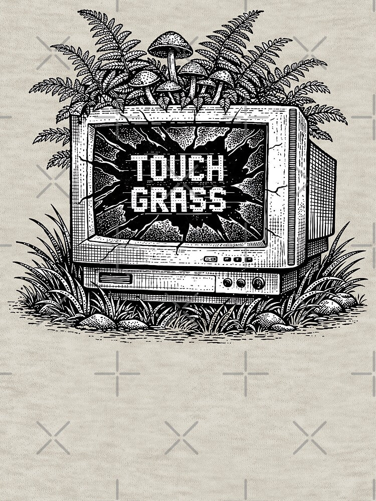 Broken Retro TV Overgrown Nature Glitch Art by LSphere Art