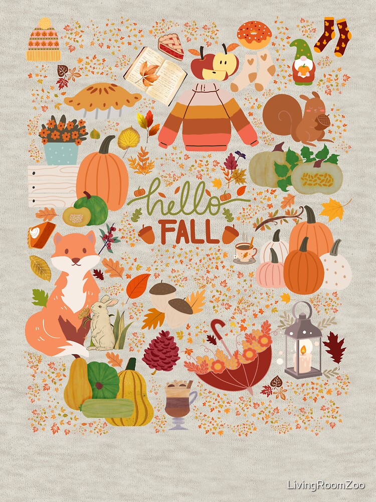 Cozy Hello Fall Fox by LivingRoomZoo