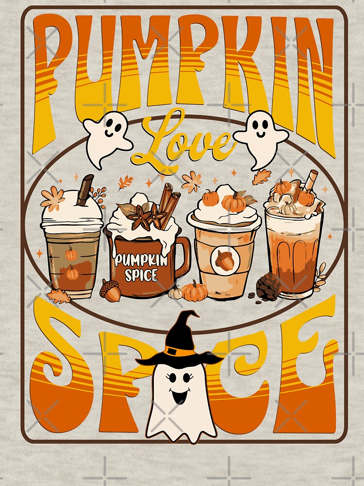 Pumpkin Spice Ghost Halloween, Love PSL, Pumpkin Pie Spice by BronikowskiART