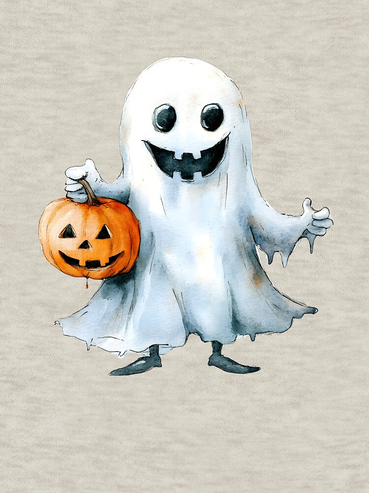 Cute Funny Ghost with Pumpkin by Instant Printing