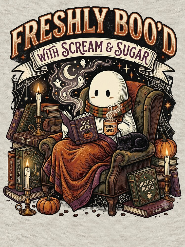 Freshly Boo'd With Scream & Sugar - Cozy Halloween Ghost by BumbleBloom7