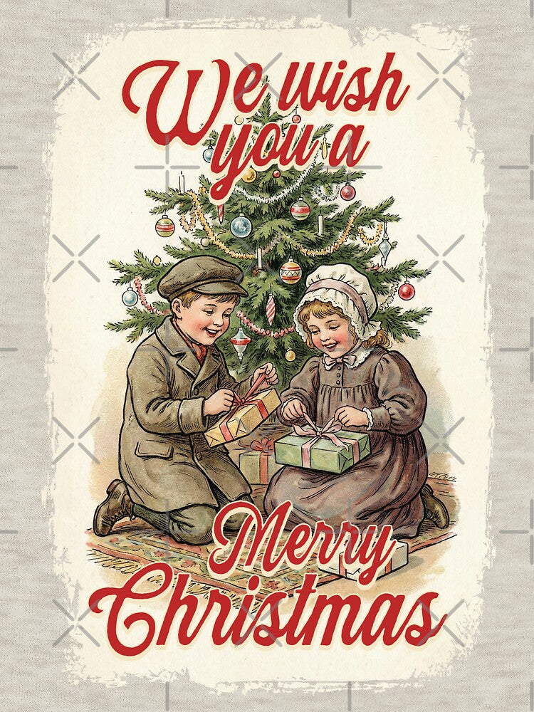Vintage We Wish You A Merry Christmas by KAI-Studio