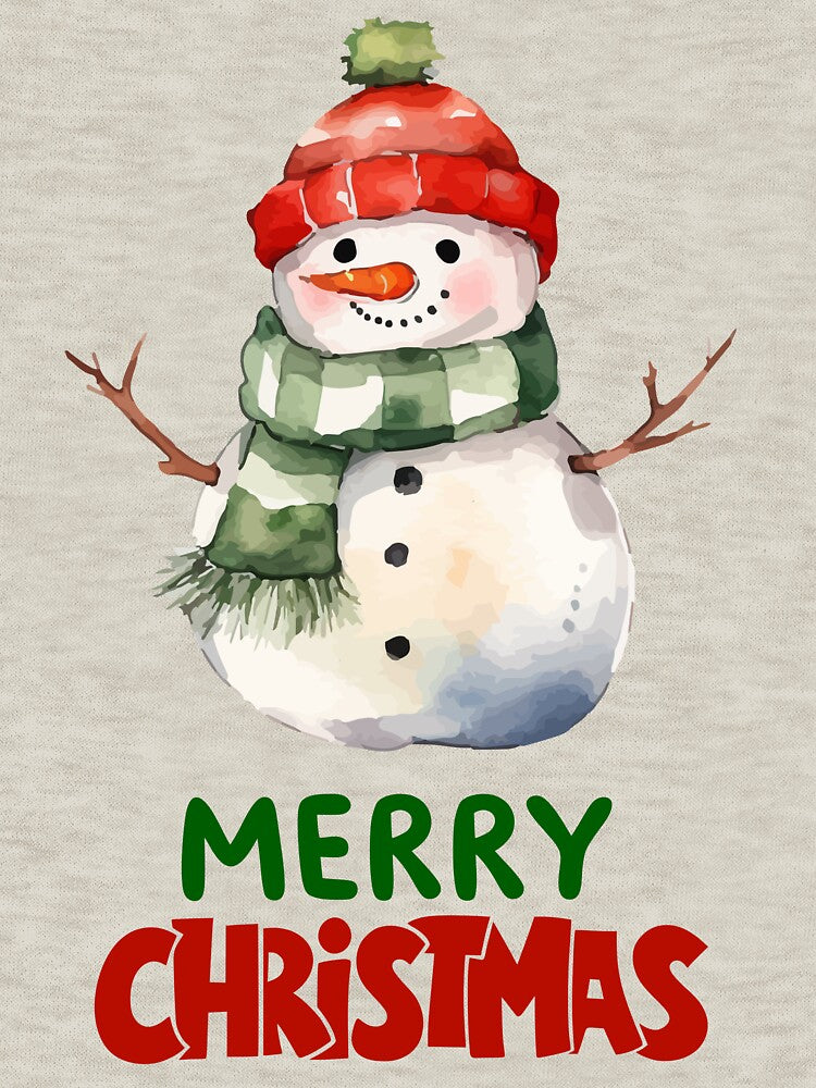 Watercolor Snowman Merry Christmas by stormk10