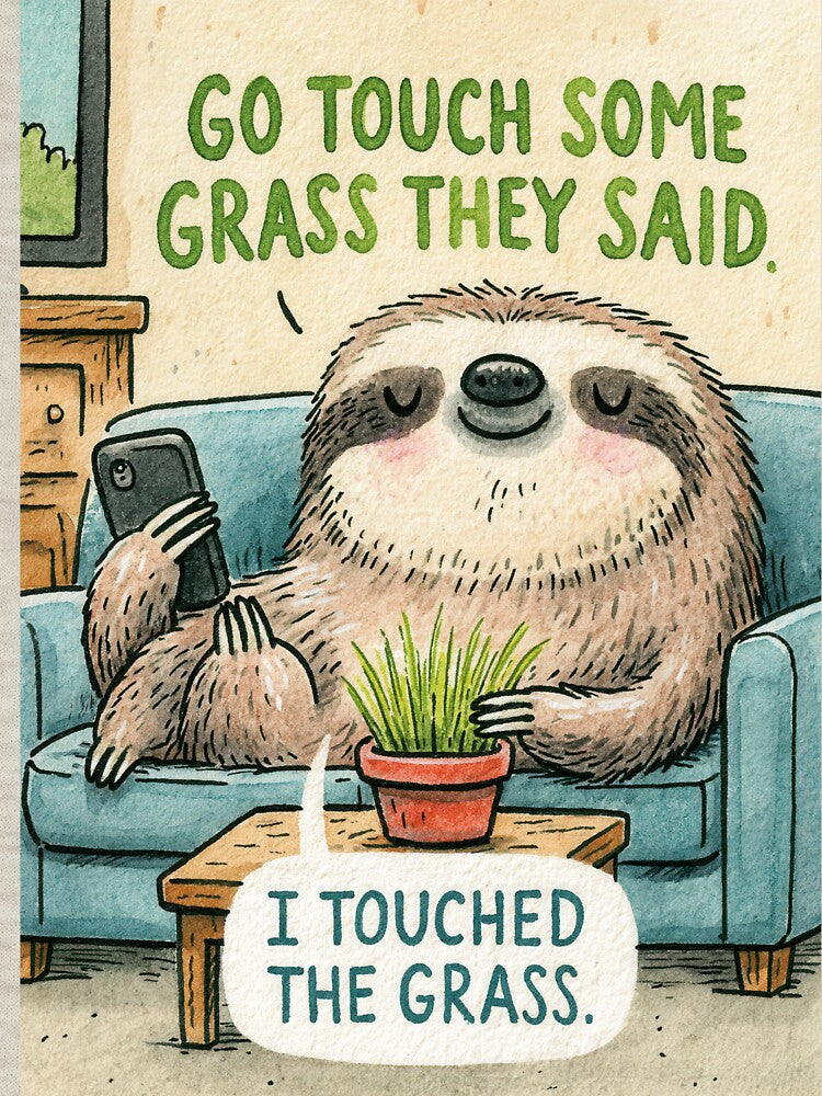 Sloth wants to Touch Some Grass by kalukoba