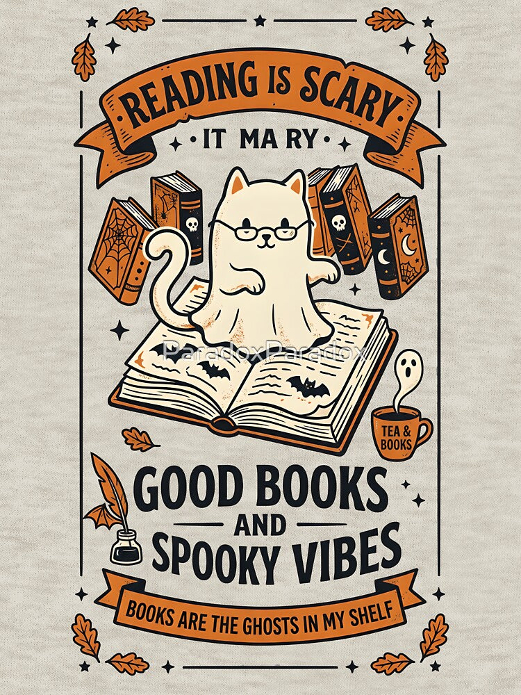 Reading is scary - Books are the ghosts on my shelf - Halloween for booksellers & book lovers by ParadoxParadox
