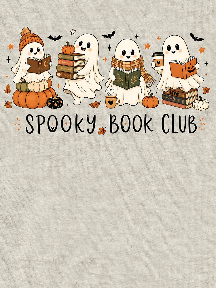 Spooky Book Club Halloween Ghost Reading Cozy Autumn Book Lover by CatiaStudioArt