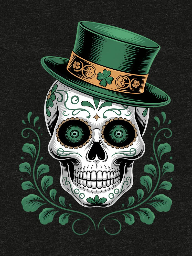 Sugar Skull Saint Patricks Day of Dead Skull by VENOM0RIOT