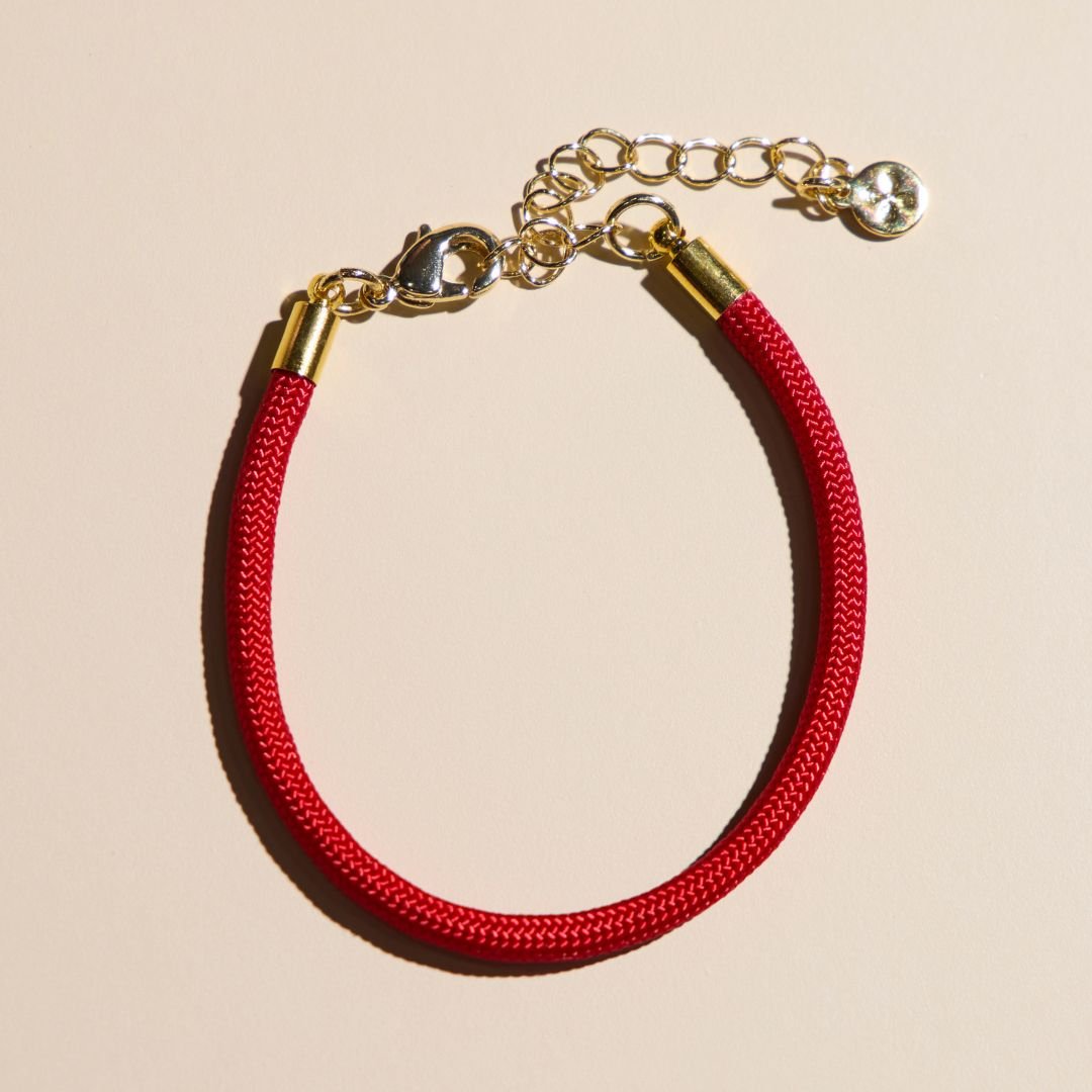 Red Minimalist Waterproof Cord Bracelet
