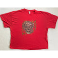 Gildan Mens 3XL T-Shirt Red Steampunk Cyborg Skull Graphic Tee