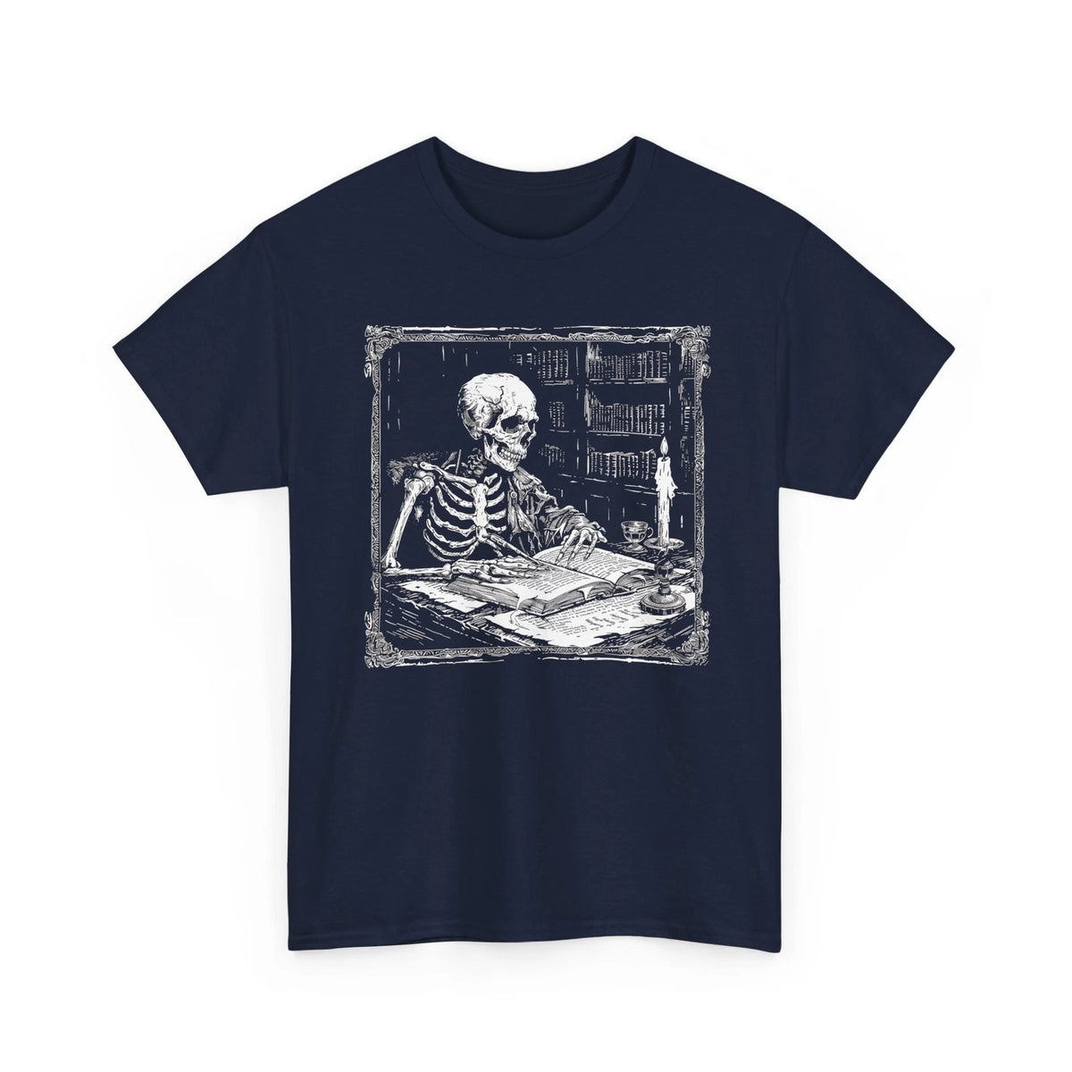 Vintage Skeleton Teacher Professor Shirt Dark Academia Scholar Gothic Library