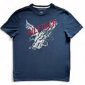 Tommy Hilfiger Blue Print T-shirt Mens M Eagle Graphic Print Casual Cotton Blend