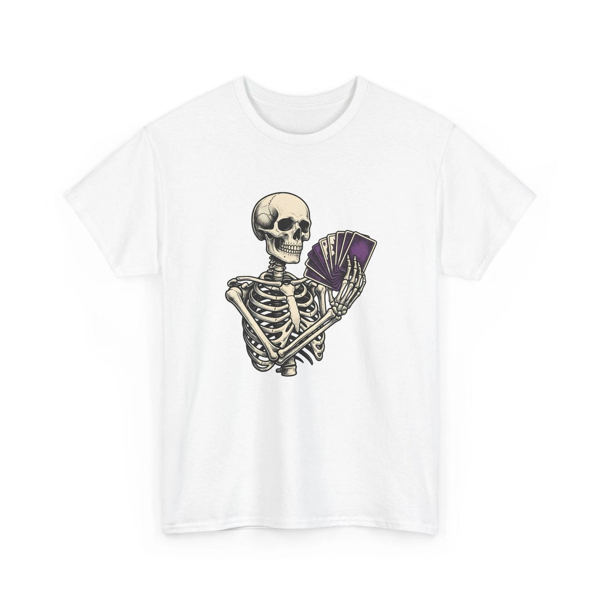 Skeleton Playing Cards Shirt Halloween Gothic Gift Women Vintage Tee Card Shark