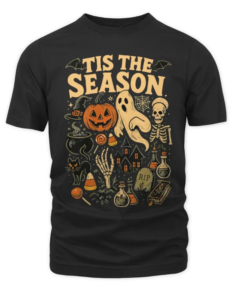 Tis The Season Retro Halloween Shirt Vintage Spooky Graphic
