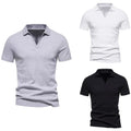 Casual Elastic V Neck T Shirt for Men Short Sleeve Fitness and Street Fashion
