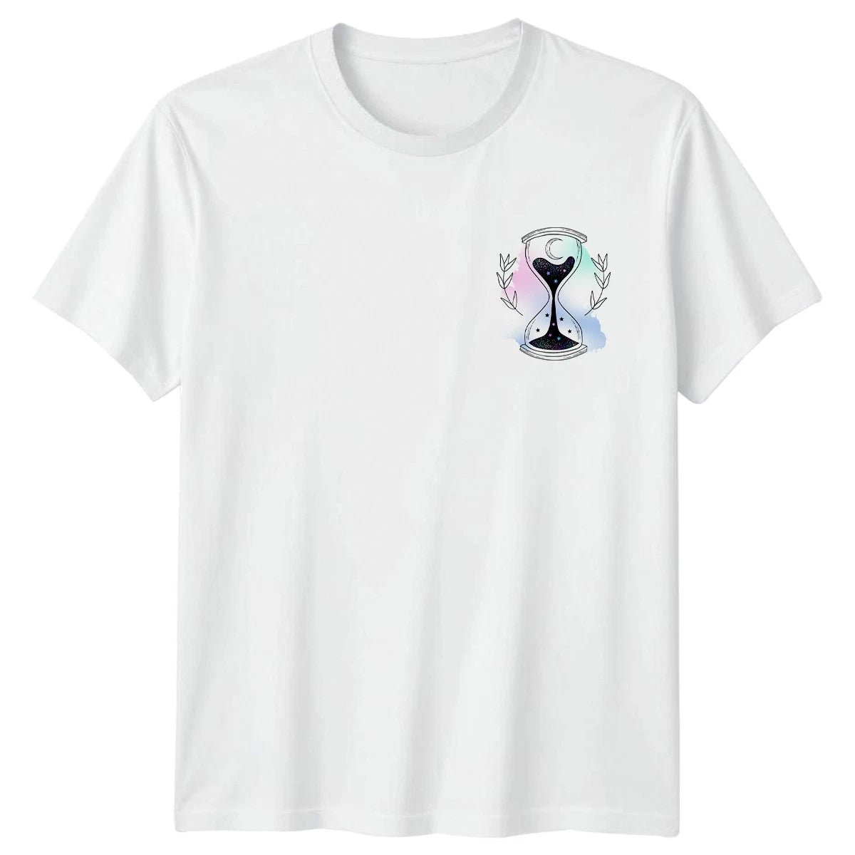 Celestial Hourglass Moon Stars Mens T-Shirt Womens Tee Graphic Unisex Top
