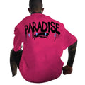 Mens Rose Colored Printed Tshirt Street Fashion Casual for Autumn Winter