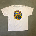 Vintage Hanes 2003 Nelsonville York Bus Rodeo Cool Bus Graphic T-Shirt Mens L
