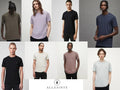 All Saints Mens Tonic T-Shirt Crewneck Top Short Sleeve Designer Cotton Tee XS