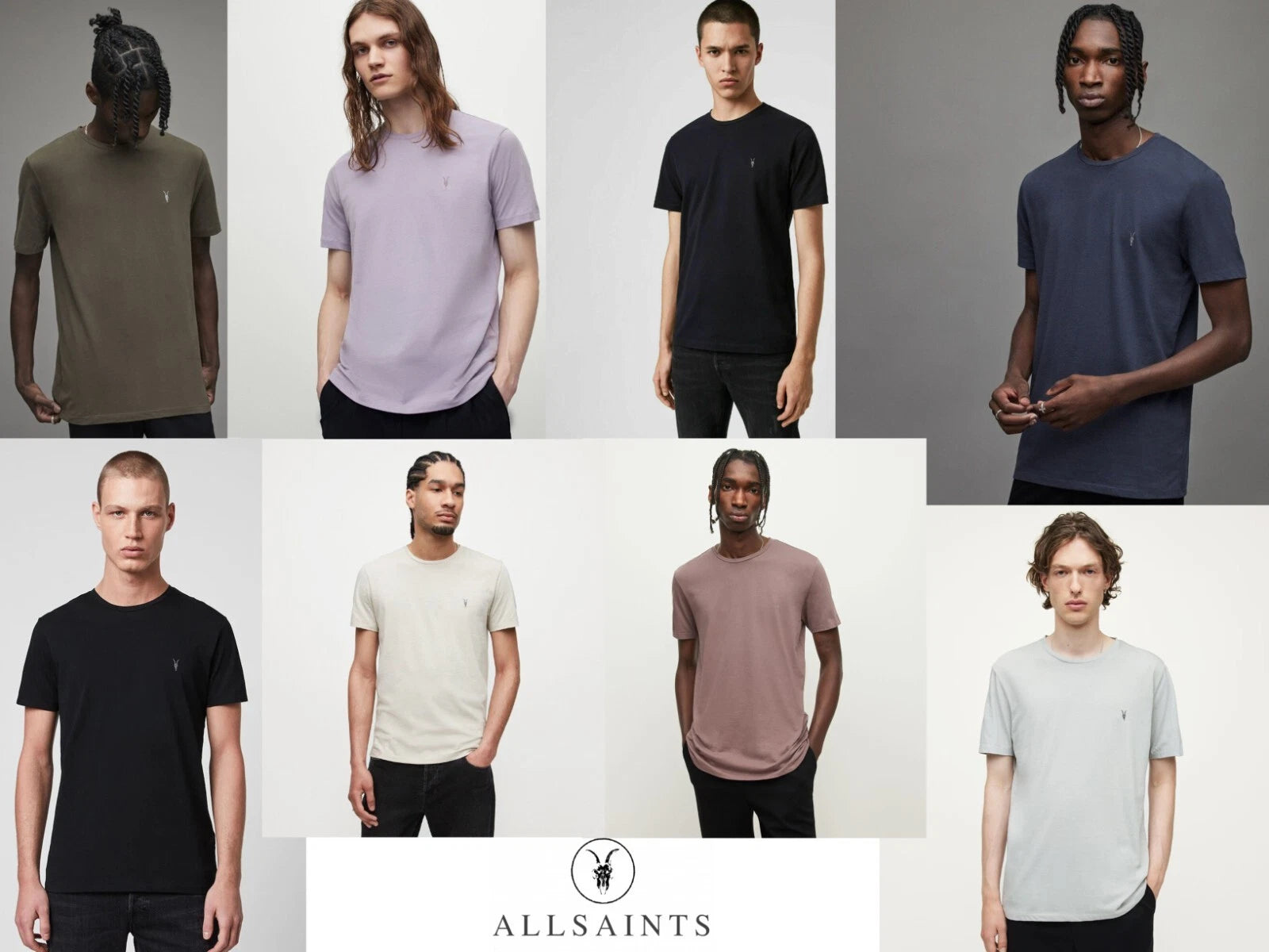 All Saints Mens Tonic T-Shirt Crewneck Top Short Sleeve Designer Cotton Tee XS