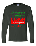 Personalized Custom Print Long Sleeve T Shirt Your Photo Your Text Logo New Gift