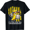 Graphic Banana Proud Name Retro American Flag T-Shirt