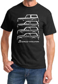 1966-92 Ford Bronco Evolution Classic Outline Design Tshirt NEW FREE SHIPPING