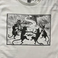Black Cat Dance vintage retro goth  white Size Large unisex T-shirt
