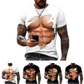 Men's T Shirt with Creative Fake Muscle Graphics Perfect for Any Gathering