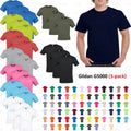 Gildan 3-PACK Men's Heavy Cotton T-Shirt (Pack of 3) Bulk Solid Blank Regula Fit