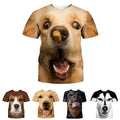 Men Casual Loose Fit Dog Print T Shirt Short Sleeves O Neck Street Wear Style