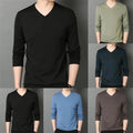 Trendy Men's V Neck Long Sleeve Muscle T Shirt Casual Tee Top Activewear