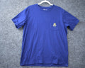 Uniqlo T-Shirt Large Blue Chest Pocket Keith Haring Fingers Crossed Graffiti Art