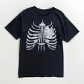 Black T-Shirt artsy grunge chunky with Skeleton Graphic M unisex
