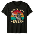 Best Cat Dad Ever T-Shirt Retro Vintage Style Kitten Fist Bump
