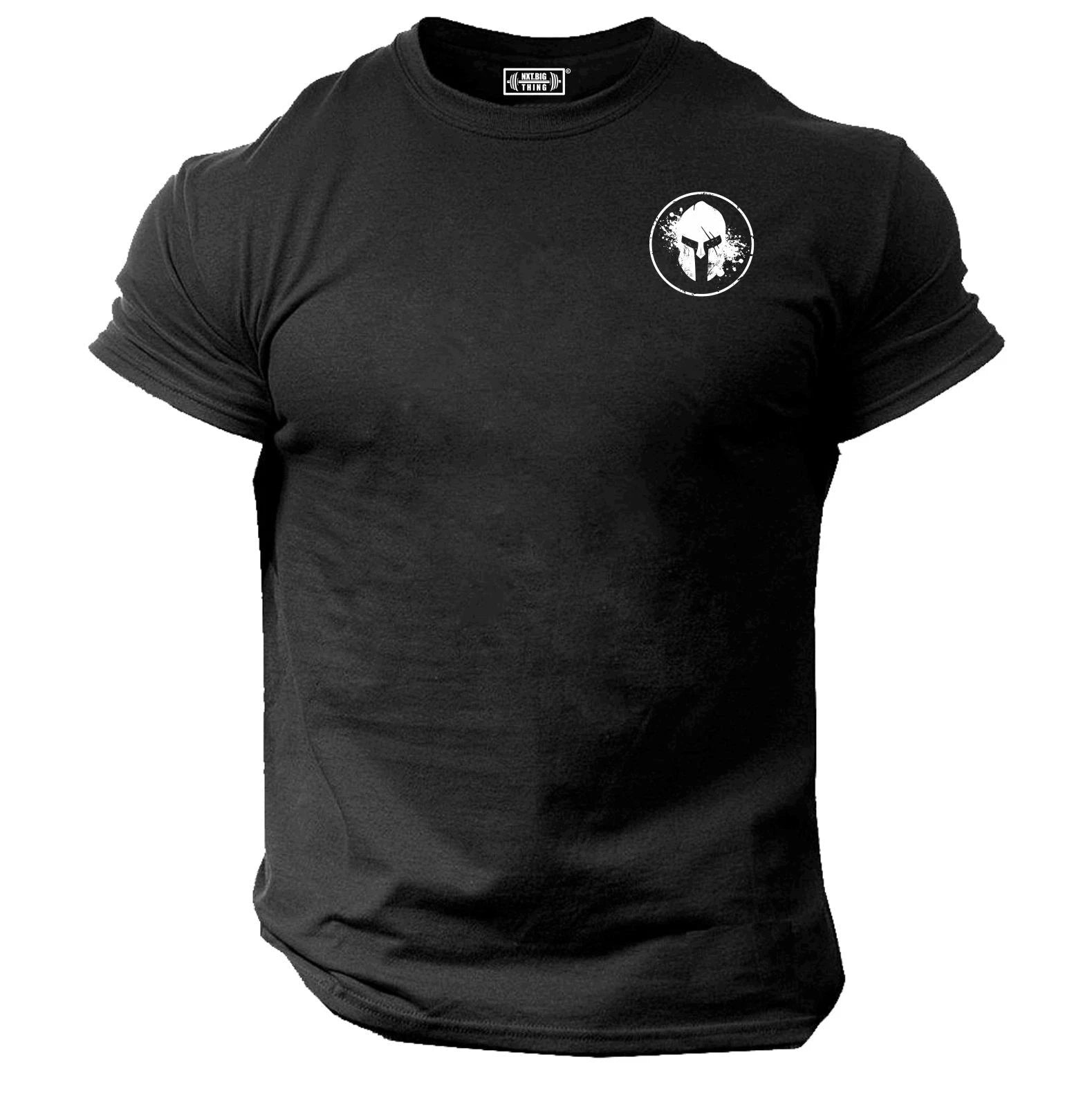 Blood Spartan T Shirt Pocket Gym Clothing Bodybuilding Training Workout MMA Top