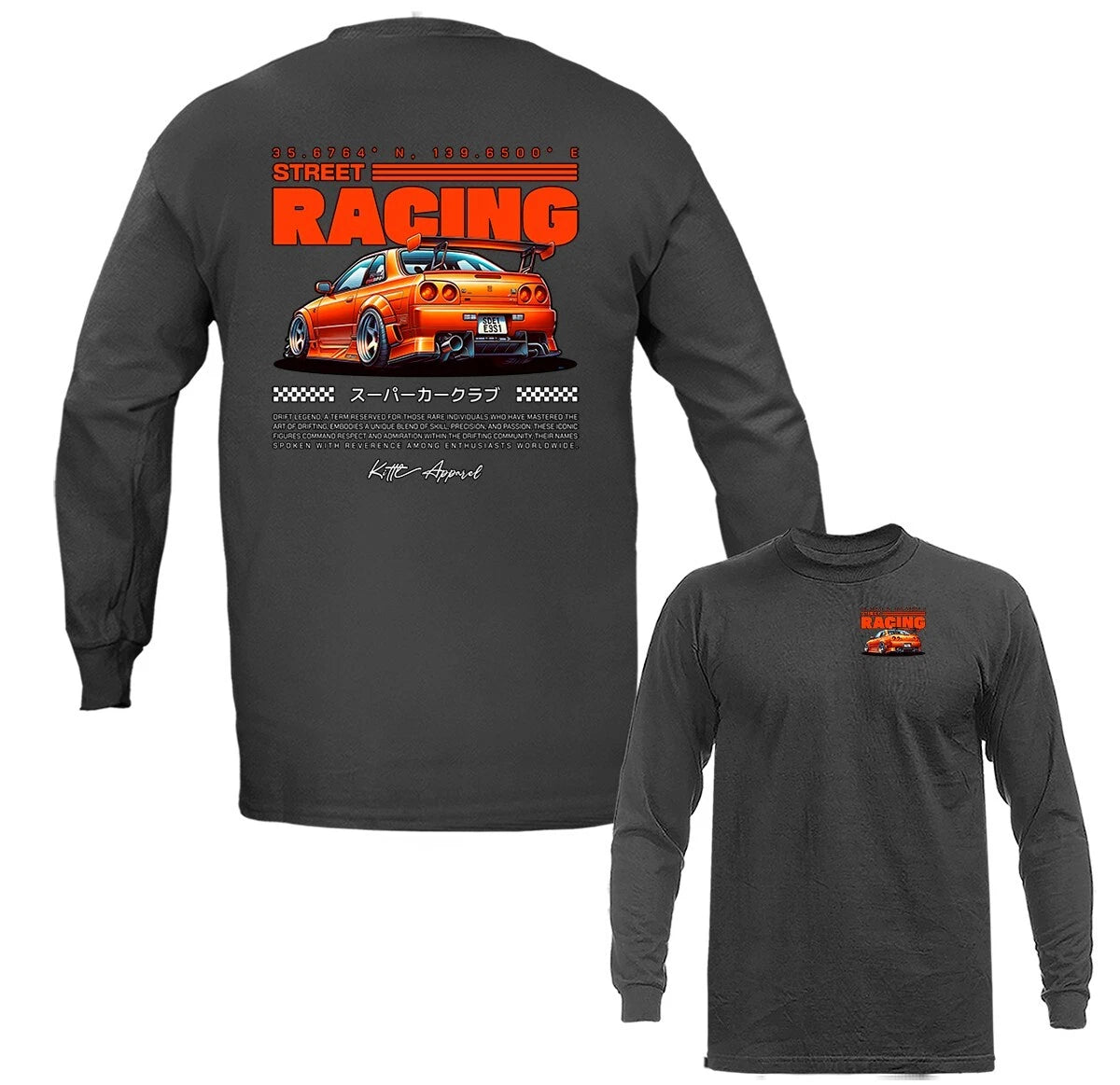 Street Racing Urban Imported Tuned Custom JDM Sports Car Graphic Long Sleeve
