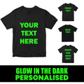 Personalised Glow In The Dark Your Name T-shirt DJ Friends Halloween Party Gifts