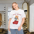 Christmas Cat T-Shirt Cute Kitten Stocking Holiday Party Graphic Tee