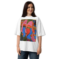 "Faces" Unisex Organic Oversized High Neck T-Shirt