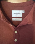 Goodfellow & Co Men's Brick Color Henley Long Sleeve Shirt Size Medium NWOT