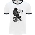 A Raven Reading a Book Literature Mens Ringer T-Shirt